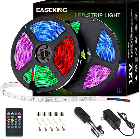 50ft Bluetooth LED Light Strip RGB Color Changing with Phone APP, Music Sync LED Strip Lights with Remote, LED Lights for Bedroom, Kitchen, TV, Party