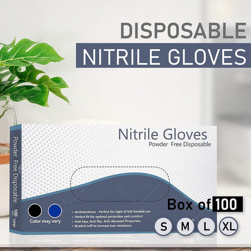 Nitrile Gloves, Disposable Gloves, Comfortable, Powder Free, Latex Free