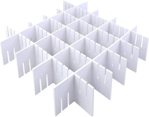 Deep Drawer Dividers Organizer 42cm, HGYZE Connectable Separators 9cm Customizable Insert for Dresser Bedroom Office Kitchen Storage, Strong Foam Cuttable Partition, 8pcs Organizador de Cajones, White