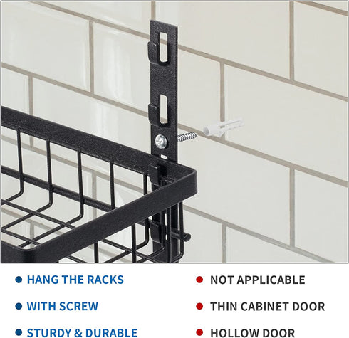 Spice Rack, Spice Rack Organizer Wall Mount, 4-Tier Stackable Hanging Spice Rack, Spice Shelf Storage, Floating Shelves Storage for Spice, Adjustable Spice Holder for Kitchen Bathroom Cabinet Pantry