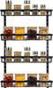 Spice Rack, Spice Rack Organizer Wall Mount, 4-Tier Stackable Hanging Spice Rack, Spice Shelf Storage, Floating Shelves Storage for Spice, Adjustable Spice Holder for Kitchen Bathroom Cabinet Pantry