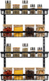 Spice Rack, Spice Rack Organizer Wall Mount, 4-Tier Stackable Hanging Spice Rack, Spice Shelf Storage, Floating Shelves Storage for Spice, Adjustable Spice Holder for Kitchen Bathroom Cabinet Pantry