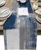 BINGIGO Blue Dining Table Runner 70 inches Long Abstract Navy Blue and Gray Coffee Table Runners for Wedding Birthday Party Thanksgiving Holiday Dinner 13x70inch
