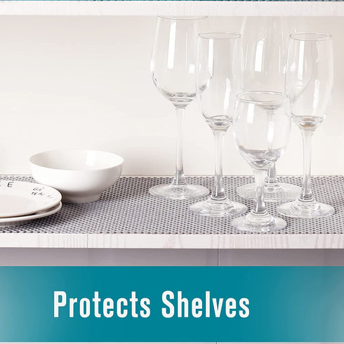 Shelf and Drawer Liner, Non-Adhesive Non Slip and Grip Durable Clean Pad Full Size 17.7 Inches x 20 Feet for Drawers, Shelves, Cabinets, Storage, Kitchen, Desks, Kitchenware, Tableware, White