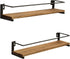 OROPY Spice Rack Wall Mounted, Rustic Wood Hanging Spice Rack over the Stove, Kitchen Wall Spice Rack, 2 Pack