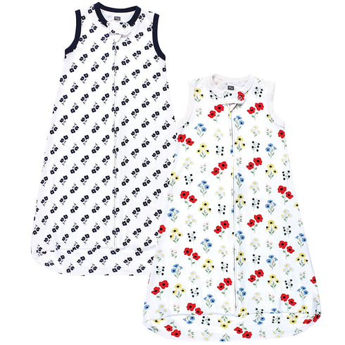Hudson Baby Unisex Baby Interlock Cotton Sleeveless Sleeping Bag, Wildflower