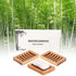 3 Pack Bamboo Wood Soap Dish, Natural Drainage Bar Soap Holder, Soap Tray for Shower Bathroom Kitchen