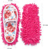 2 Pairs Microfiber Slipper Cleaning Mop Slippers Washable Detachable House Shoe Cover Dust Floor Cleaner for Bathroom Office Kitchen, Blue + Rose Red