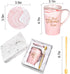 Best Mom Ever Mug Best Mom Gifts from Daughter Son Gifts for Mom Coffee Mug Mother's Day Birthday Gifts 14 Oz with Gift Box and Spoon Coaster Pink Marble Mom Mug