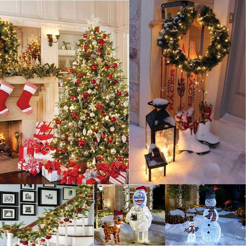 Battery Operated String Lights, 2 Pack 50 LED Christmas Lights Waterproof Mini Lights Set with 8 Modes for Outdoor Indoor Christmas Tree Wreath Wedding Patio Party Garden Decor Warm White