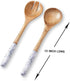 Folkulture Salad Servers or Salad Tongs, Wooden Utensils for Serving Salad, 12-inch Spoon and Fork Set, Mango Wood, Blue Servers
