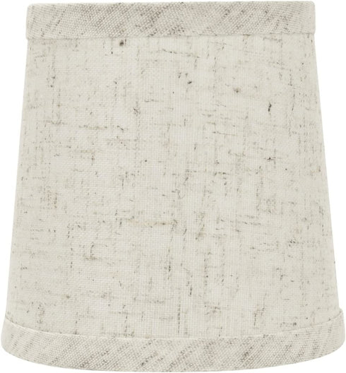 Aspen Creative 32832-2 Small Hardback Empire Shape Chandelier Clip-On Lamp Shade Set (2 Pack), Transitional Design in Flaxen, 5" bottom width (4" x 5" x 5")