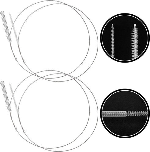 4 Pieces Feeding Tube Brushes, Cleaning Brushes, 32 Inches Long with Soft Nylon Bristles Head, Suitable for Cleaning Feeding Tubes and Racking Lines (1/6 Inch and 3/8 Inch Diameter)
