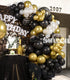 SUWEN 164PCS DIY Black and Gold Balloon Garland Arch Kit for Men Black Latex and Gold Metallic Chrome Balloon Decorations for Birthday Graduation Wedding Shower Anniversary Party Decor