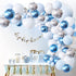 Blue Balloon Garland Arch Kit - 126 Pieces/PCS Metallic Blue White and Silver Confetti Latex Balloons for Baby Shower Birthday Wedding Graduation Bachelorette Anniversary Party Background Decorations