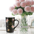 NymphFable 18oz Flowers Ceramic Mug Large Coffee Cup with Handle Personalized Baking Pattern Black Tea Cup