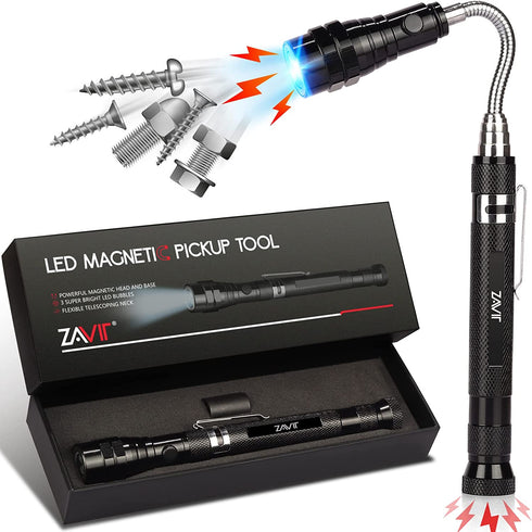 ZAVIT Gifts for Men Him Grandpa,Magnetic Pickup Tool with LED,Stocking Stuffers Christmas Gifts,Anniversary Birthday Valentines Day Cool Gifts Idea for Him Dad Husband,Fathers Day Dad Gifts