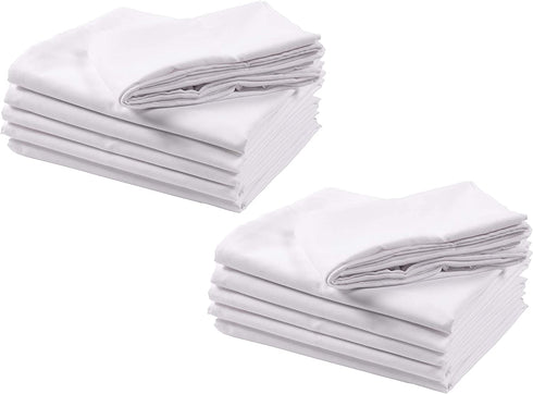 KAF Home Brushed Microfiber Pillow Cases Bulk Pack | Set of 12 Standard Queen Sized Pillow Cases | White | Perfect to Control Allergies and Insure Sound, Luxurious Sleep