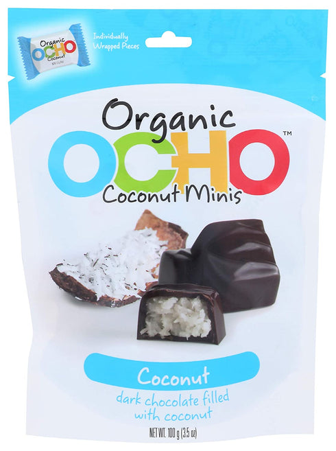 OCHO Candy The Organic Bar Coconut Minis Pouch, 3.52 oz