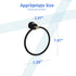 MsKorong SUS304 Stainless Steel Round Shape Black Towel Ring Hand Towel Holder Wall Mounted Rustproof Matte Black Bathroom Towel Holder for Toilet Kitchen Bathroom Hardware Accessories