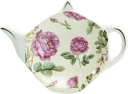 Gracie China Tea Bag Caddy Holder, Set of 4 (Rose Chintz)