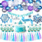 Golray Frozen Birthday Party Supplies Girls Princess Elsa Birthday Party Decorations 61 Balloons, Banner, Tassel, Sash, Pin, Cake Topper, Tattoo, Crown Wand, Girls Birthday Decor 2nd 3rd 4th 5th