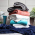 Nestl Throw Blanket for Couch - Cozy Fleece Blanket Throw, Warm Fuzzy Blankets and Throws for Sofa, Fleece Throw Blankets, Navy Soft Blanket, Lightweight Cut Plush Blanket 50x60 inches