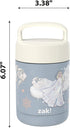 Zak Designs Kids' Vacuum Insulated Stainless Steel Food Jar with Carry Handle, Thermal Container for Travel Meals and Lunch On The Go, 12 oz, Elsa