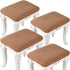 Debruyne 4 Pieces Elastic Rectangle Bar Stool Covers Stretch Vanity Stool Cover Jacquard Chair Seat Slipcovers Counter Stool Cover Saddle Seat Covers Washable for Wooden Metal Bench (Khaki)