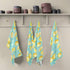 Lemon Dish Towel Cloth Turquoise Kitchen Hand Towels 18x28 IN Super Absorbent Lint Free Cleaning Cloths Tea Bar Soft Towel Set of 4