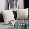 DEZENE Ivory White Couch Pillow Covers: 2 Pack 20x20 Inch Original Striped Velvet Square Throw Pillow Cases for Farmhouse Home Decor