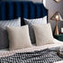 DEZENE Ivory White Couch Pillow Covers: 2 Pack 20x20 Inch Original Striped Velvet Square Throw Pillow Cases for Farmhouse Home Decor