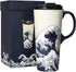 Ceramic Travel Mug Porcelain Coffee Cup with Spill-proof Lid and Box, 17 Oz.