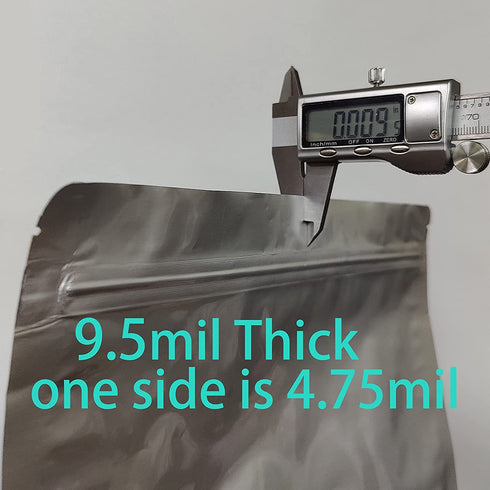 50pcs 1 Gallon Mylar Bags for Food Storage, Stand-Up Zipper Pouches Resealable and Heat Sealable Bags for Long Term Food Storage(10"x14", Extra Thick)