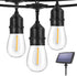 YEEMATOP Solar Powered Outdoor String Lights,27FT Patio Lights with 12 LED Shatterproof Bulbs,1W LED Shatterproof Vintage Edison Bulbs,Indoor String Lights 4 Light Mode,Pro - Waterproof (Warm White)