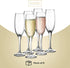 KooK Premium Clear Glass Champagne Flutes, Thin Stem, 7 ounce, Classic Champagne Glasses Pack of 8