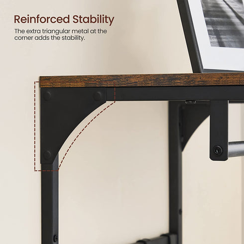 VASAGLE Laundry Room Shelf Wall Mounted, Coat Rack Shelf, with 8 Removable Hooks, for Entryway, Living Room, Kitchen, Bedroom, 15.7 x 9.4 x 9.4 Inches, Rustic Brown and Black ULCR103B01