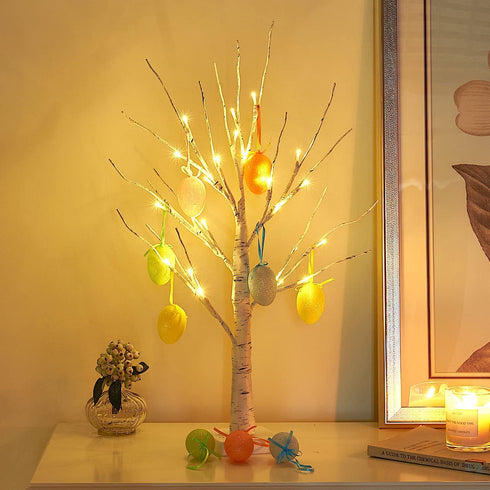 Vanthylit LED Easter Birch Tree Lights with Eggs Battery Powered Centerpiece Decoration Tabletop Tree Light for Home Wedding Holiday