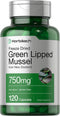 Green Lipped Mussel | 750 mg | 120 Capsules | from New Zealand | Premium Freeze Dried Mussel Powder | Non-GMO and Gluten Free | by Horbaach