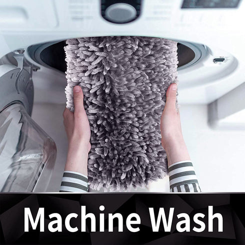 Yimobra Luxury Chenille Bath Rug, Extra Soft and Absorbent Shaggy Bathroom Mat, Machine Washable, Non-Slip Plush Rugs Carpet for Tub, Shower, and Bath Room, 31.5 x 19.8 Inches,Lavender Gray