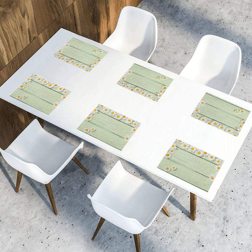 Chamomile Flower Placemats for Dining Table Set of 6, Printing Thin Environmental Materials Easy Clean for Kitchen Dinner Party.Table Mat Place Mats for Kitchen Dining Decoration(12 X 18 Inch)