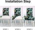 NORTHERN BROTHERS Chair Covers for Dining Room Printed Dining Chair Covers (Set of 4,Black Green Leaf)