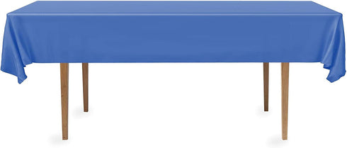 DecorRack 2 Rectangular Tablecloths -BPA- Free Plastic, 54 x 108 inch, Dining Table Cover Cloth Rectangle for Parties, Picnic, Camping and Outdoor, Disposable or Reusable in Blue (2 Pack)