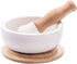 Porcelain Mortar and Pestle Set Pill Crusher, Spice Grinder, Herb Bowl, Pesto Powder Molcajete for Salt - Plus Lid/Non-Slip Base