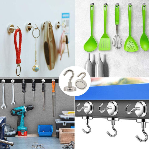 Refrigerator Magnets Kits - Aovon Magnetic Push Pins/ Magnetic Clips/ Magnetic Hooks with Rust-Resistant Nickel Coating for School, Home, Office and Travel Use