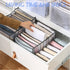 Clothes Organizer, Washable Wardrobe Clothes Organizer,Jeans Compartment Storage Box,Foldable Closet Drawer Organizer Clothes Drawer Mesh Separation Box (2 X jeans with 7 Grids-Large, White)
