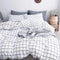 Twin Duvet Cover Set, 2 Piece - 68x90 1200 TC Plain Microfiber Down Quilt Bedding Cover with Zipper Ties for Women Rustic Farmhouse, White Grid