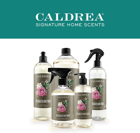 Caldrea Linen and Room Spray Air Freshener, Made with Essential Oils, Plant-Derived and Other Thoughtfully Chosen Ingredients, Rosewater Driftwood Scent, 16 oz (Packaging May Vary)
