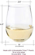 Vinjoy Unbreakable Stemless Red and White Plastic Wine Glasses 16 Ounce (Set Of 4) - Extra Durable - Reusable Shatterproof Tritan Indoor Outdoor Party Cups - Dishwasher Safe - Bar Glassware