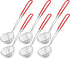 Hot Pot Strainer Scoops, Stainless Steel Hot Pot Strainer Spoons 2.5 inch Mini Mesh Skimmer Spoon Asian Strainer Ladle with Handle for Home (Red,6 Pieces)